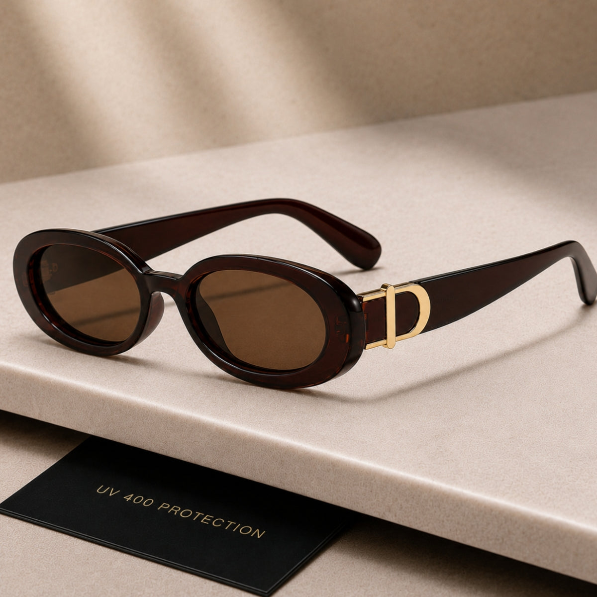 DD Sonnenbrille Oval - Dunkel Braun