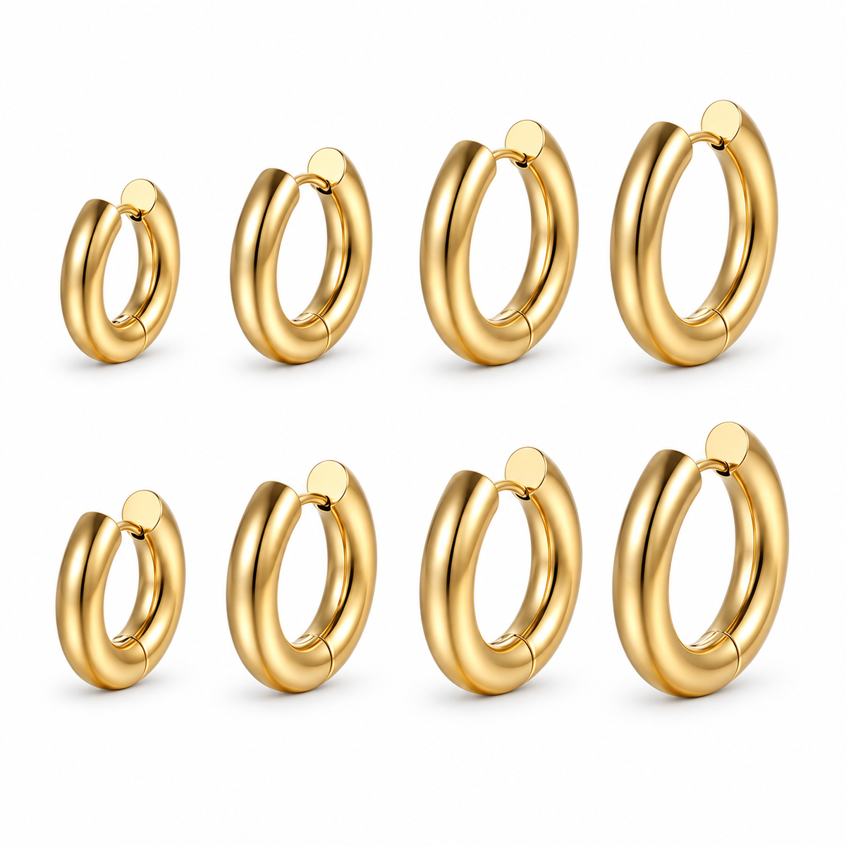 Classic Round Hoop Earrings - Gold