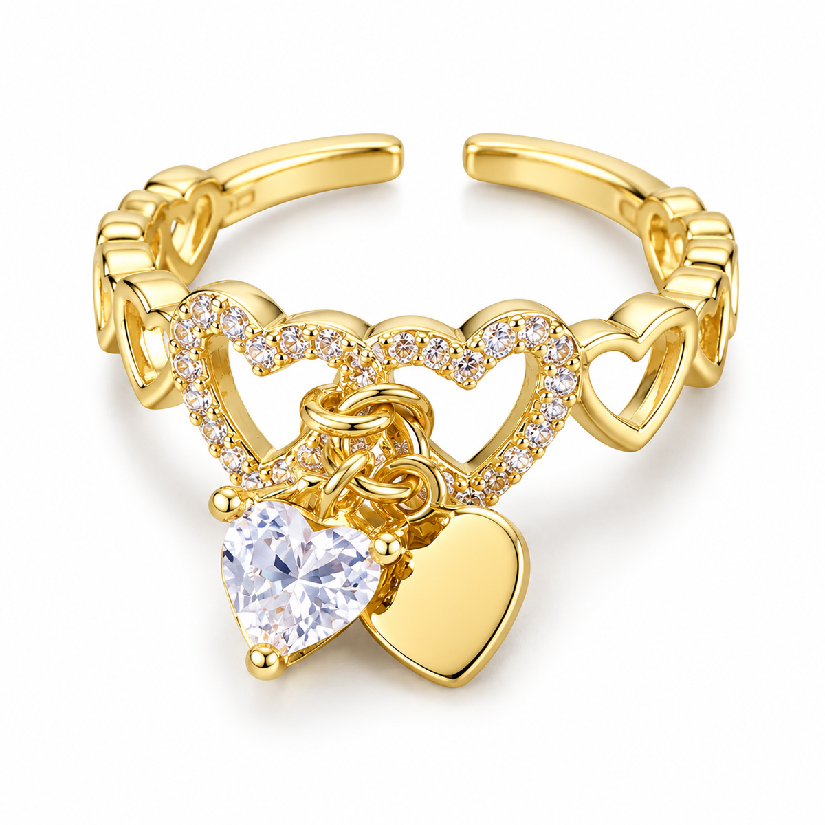 Milena Heart Ring - Gold