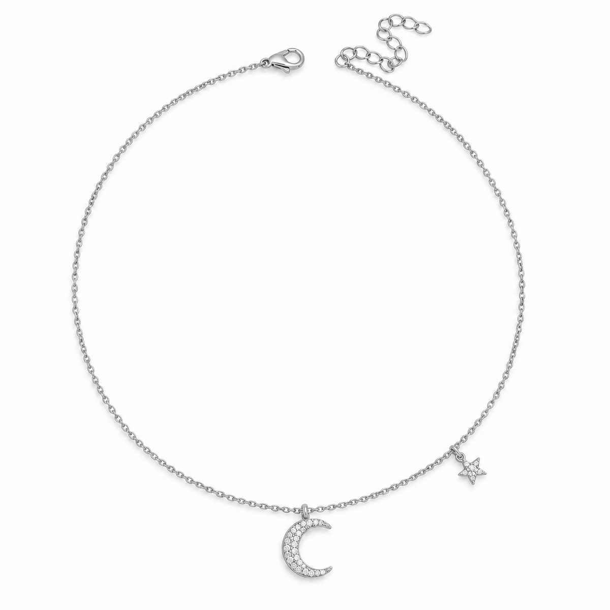 Odelia Moon Necklace - Silver