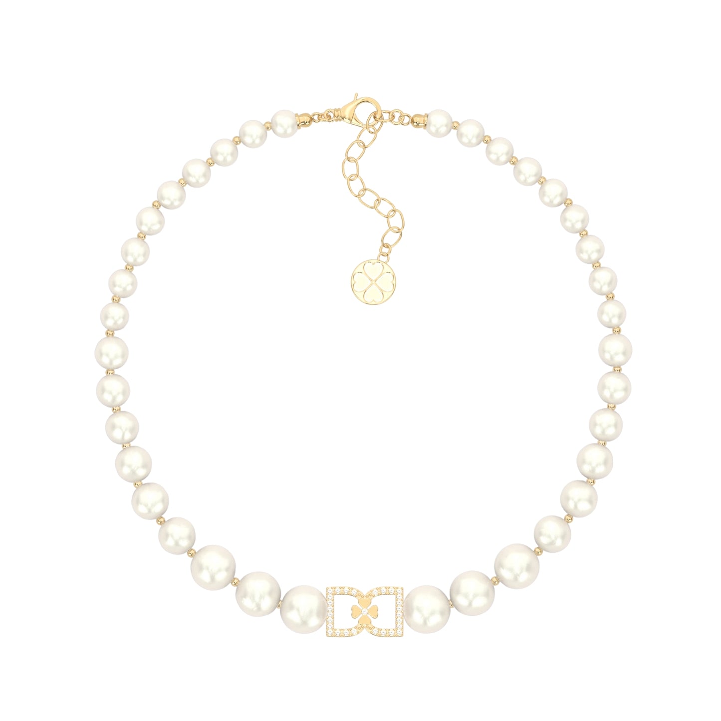 DD Pearl Choker Diamonds - Guld