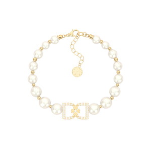 DD Perlenarmband Diamanten - Gold