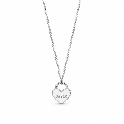 Heart Necklace - Silver/White