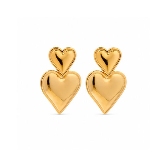 Alva Heart Earrings - Gold