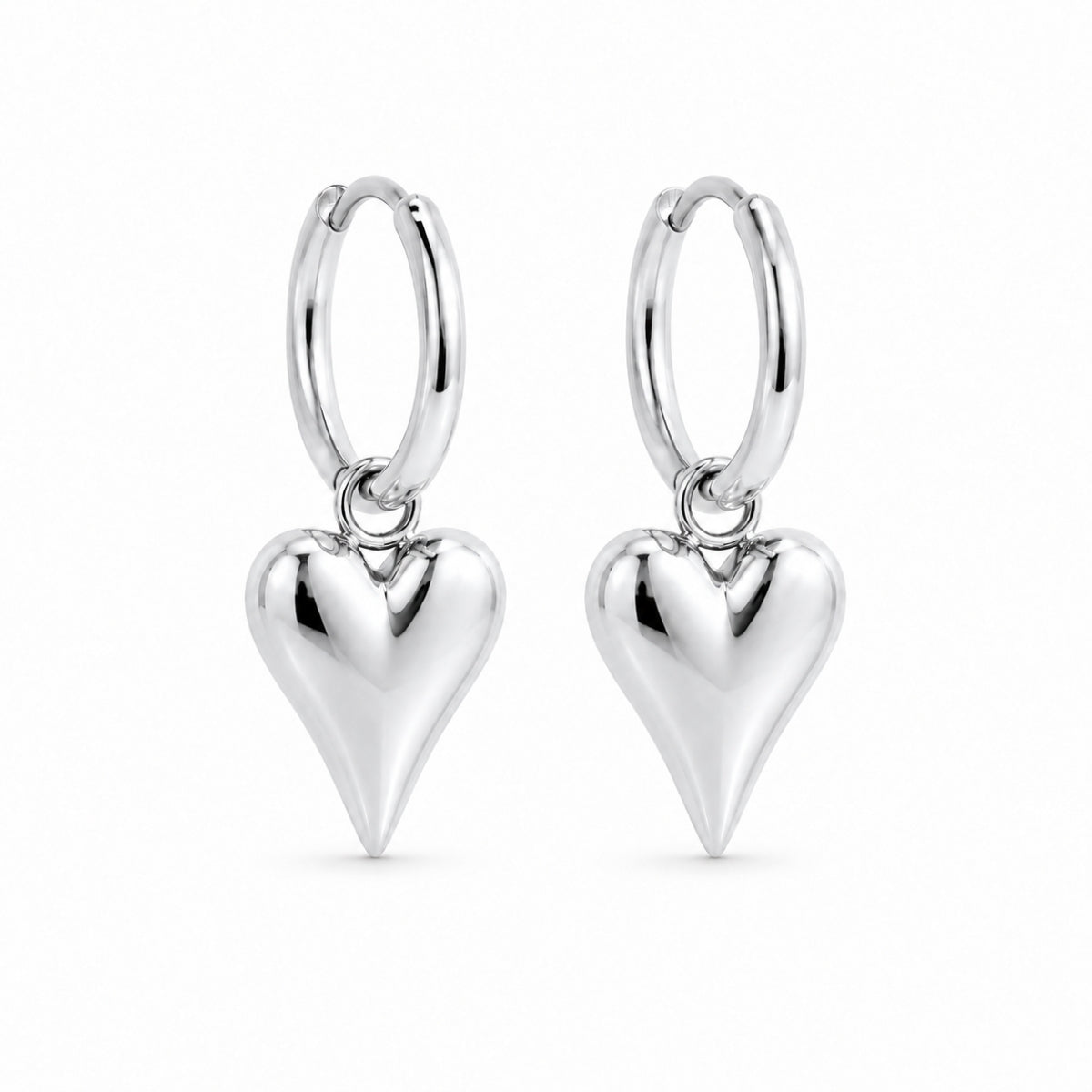 Alva Heart Earrings Petit - Silver