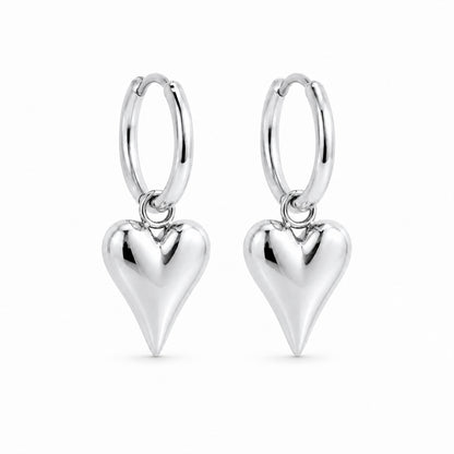 Alva Heart Earrings Petit - Silver