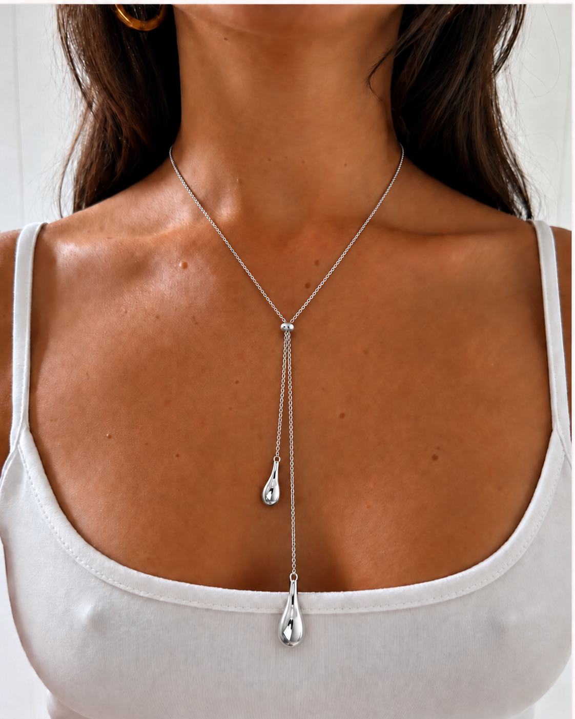 Livia Drop Necklace – Silver
