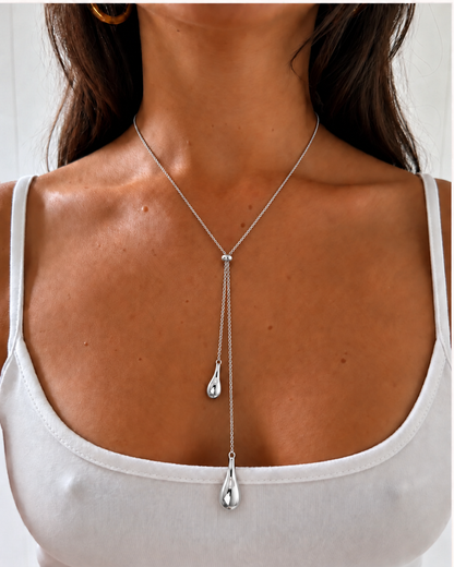 Livia Drop Necklace – Silver