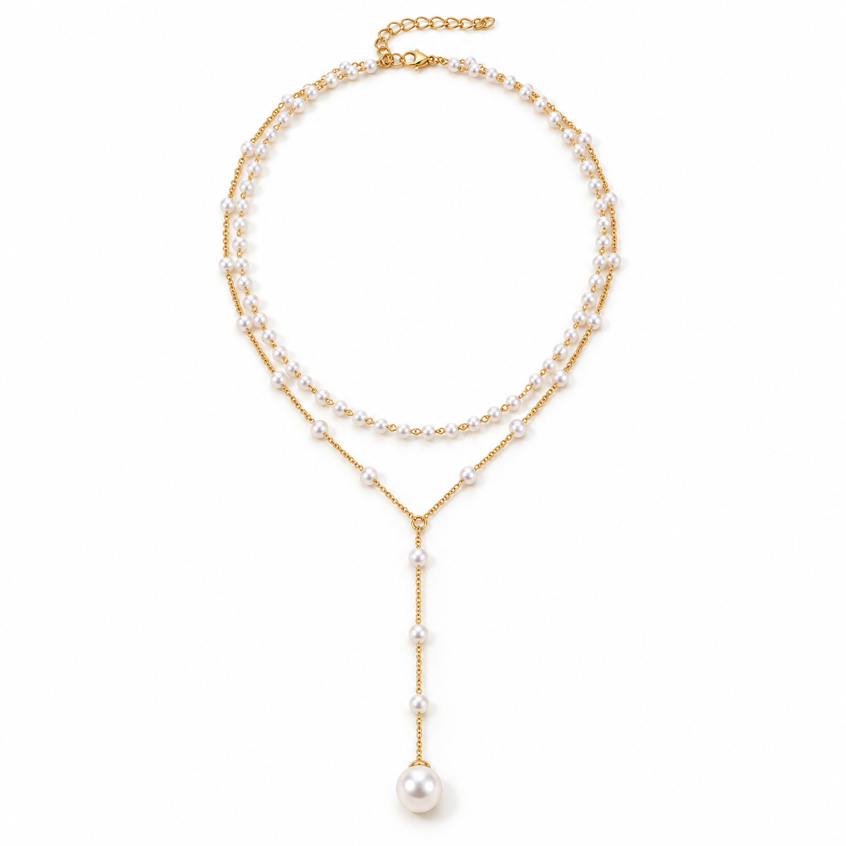 Seraphina Pearl Necklace – Gold