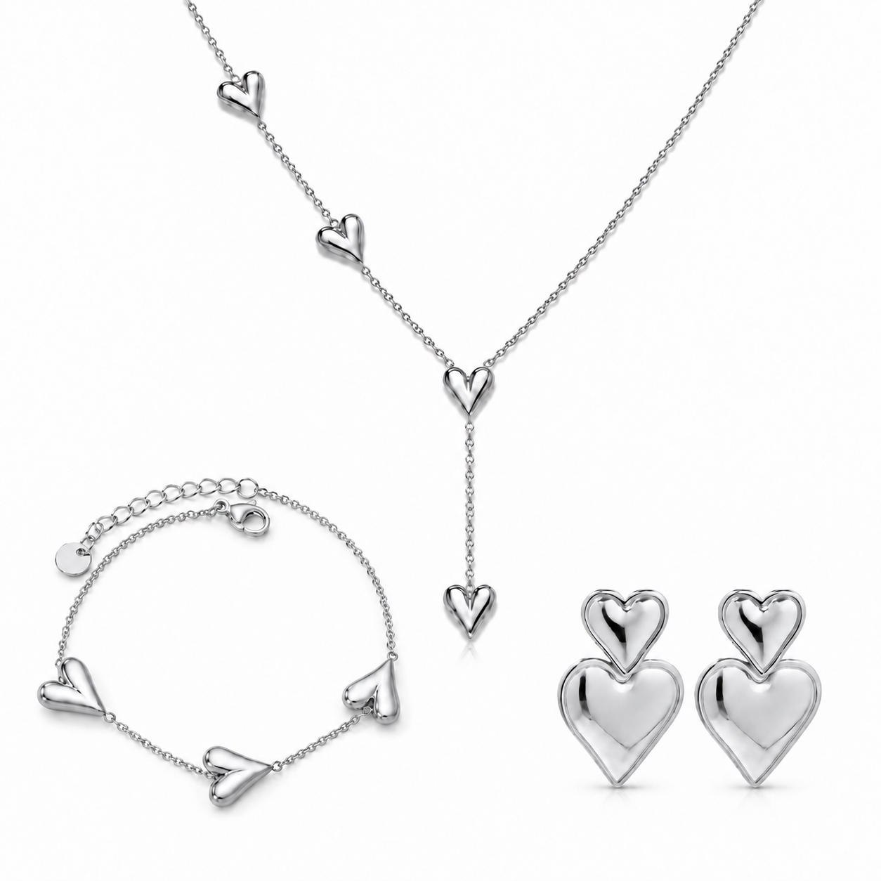 Alva Heart Set – Silver