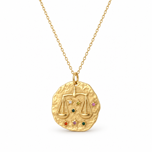 Celestia Zodiac Necklace - Gold / Libra