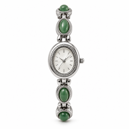 Amalfi Watch - Silver / Green / White