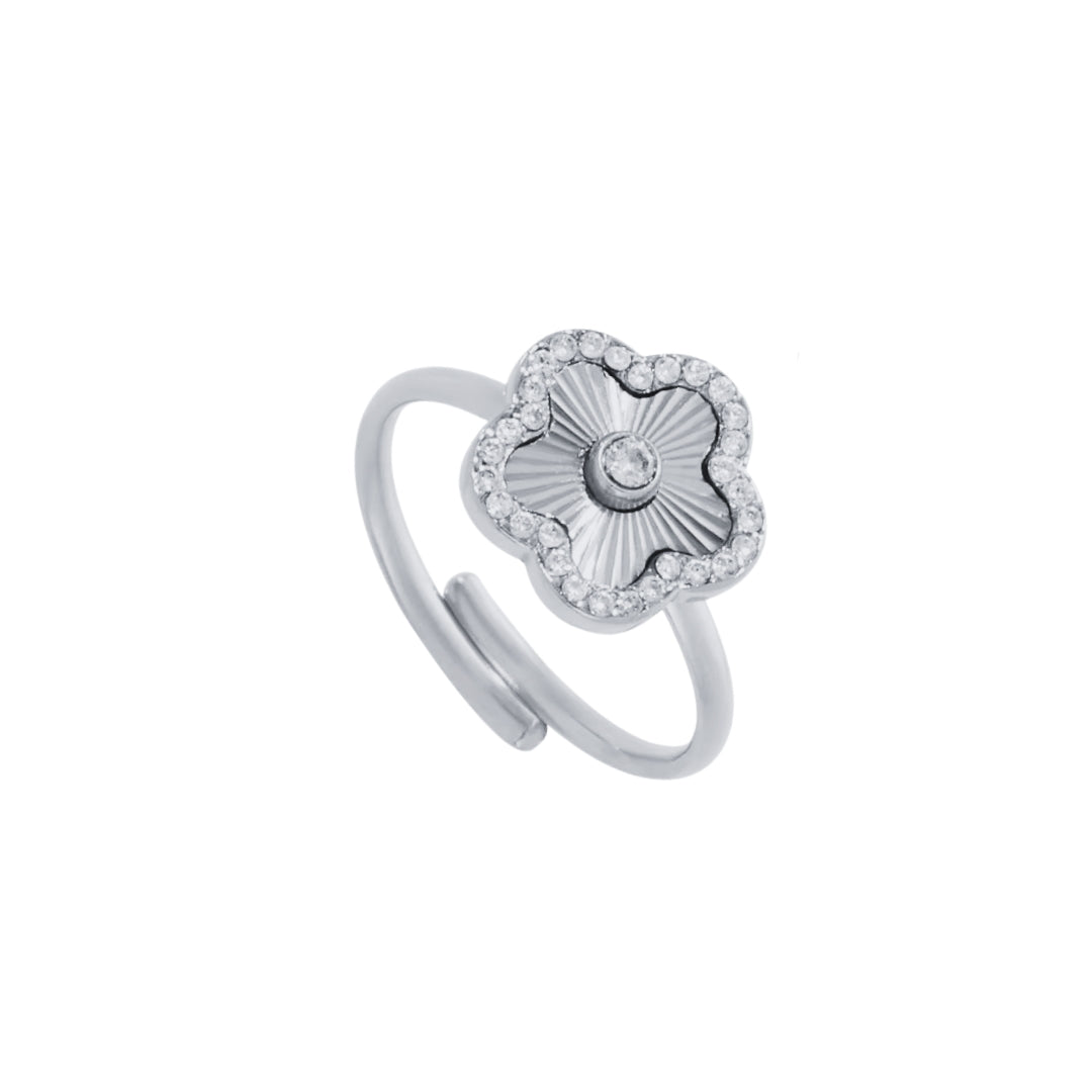 Evelia Bloom Diamanter Ring - Silver