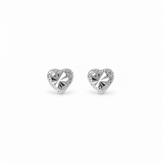Emilia Heart Earrings - Silver
