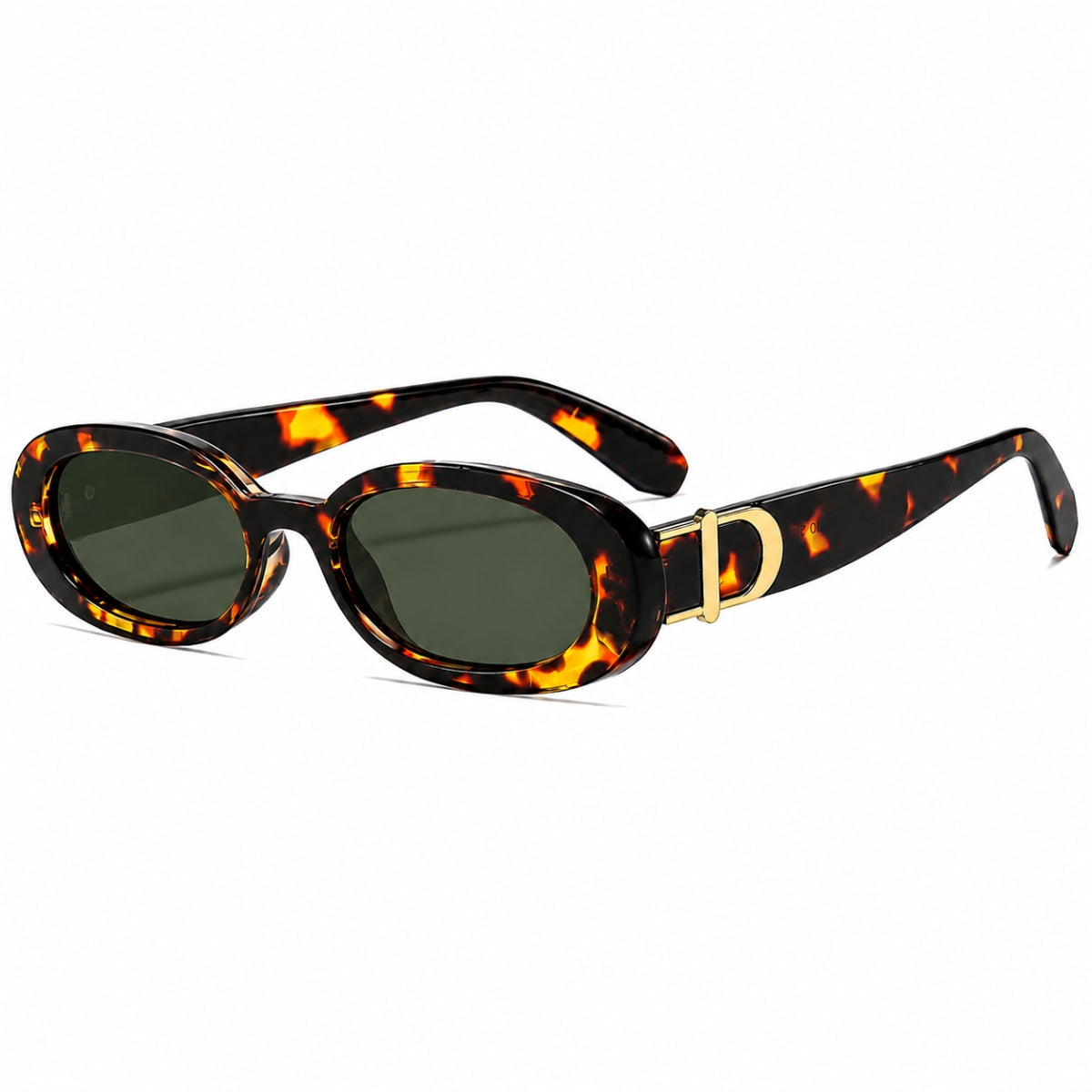 DD Sonnenbrille Oval - Leopard Grün