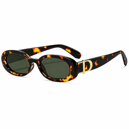 DD Sonnenbrille Oval - Leopard Grün