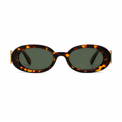 DD Sonnenbrille Oval - Leopard Grün