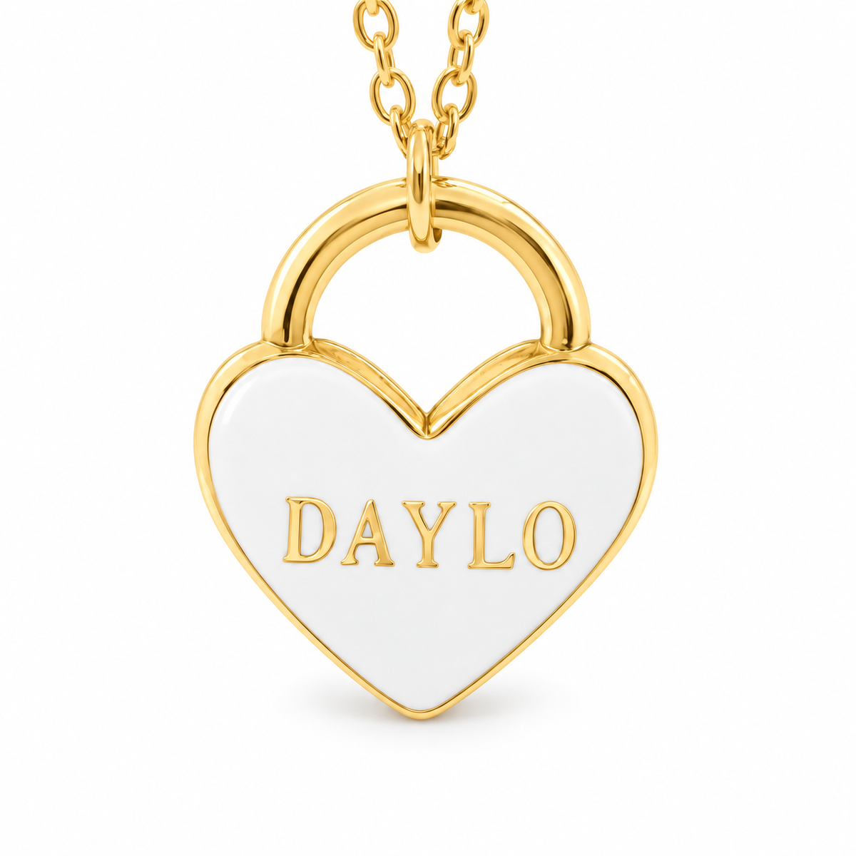 Heart Necklace - Gold/White