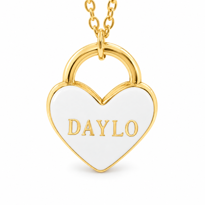 Heart Necklace - Gold/White