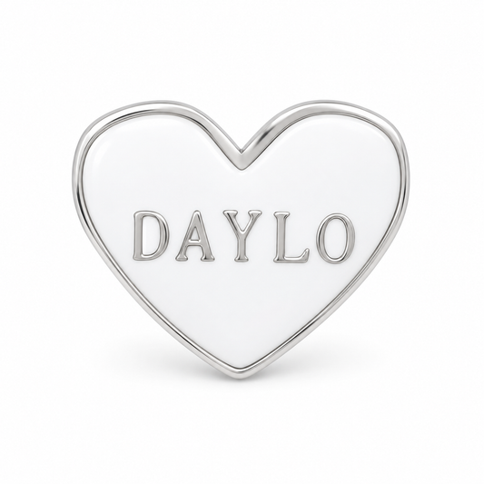 Heart Earrings - Silver/White