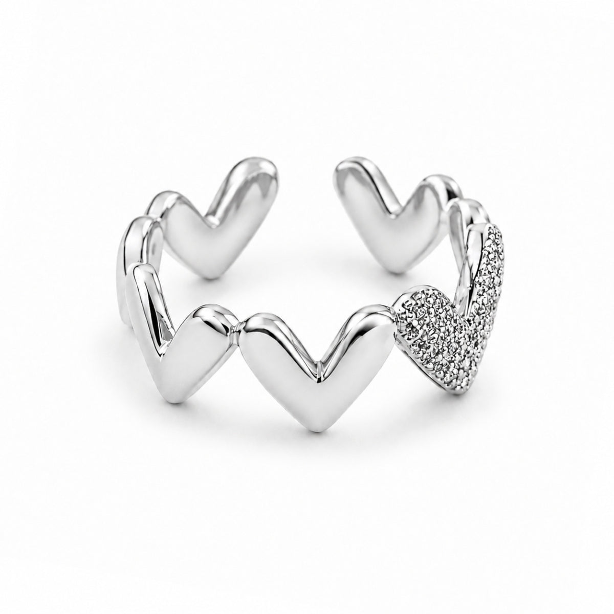 Nalia Heart Ring - Silver