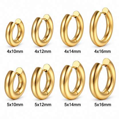 Classic Round Hoop Earrings - Gold