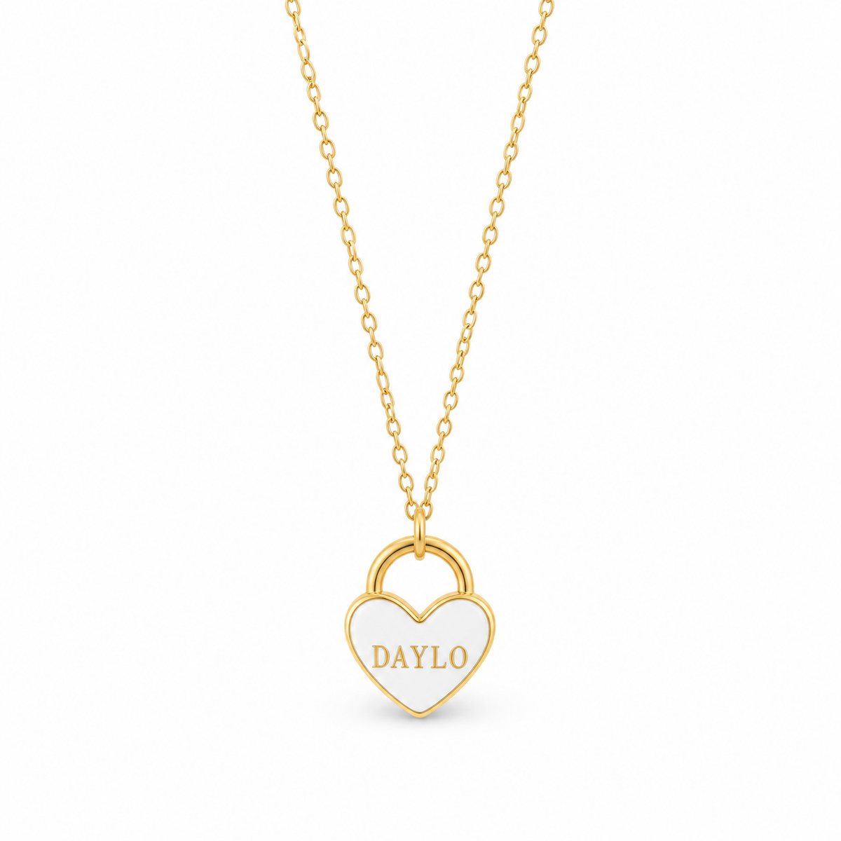 Heart Necklace - Gold/White