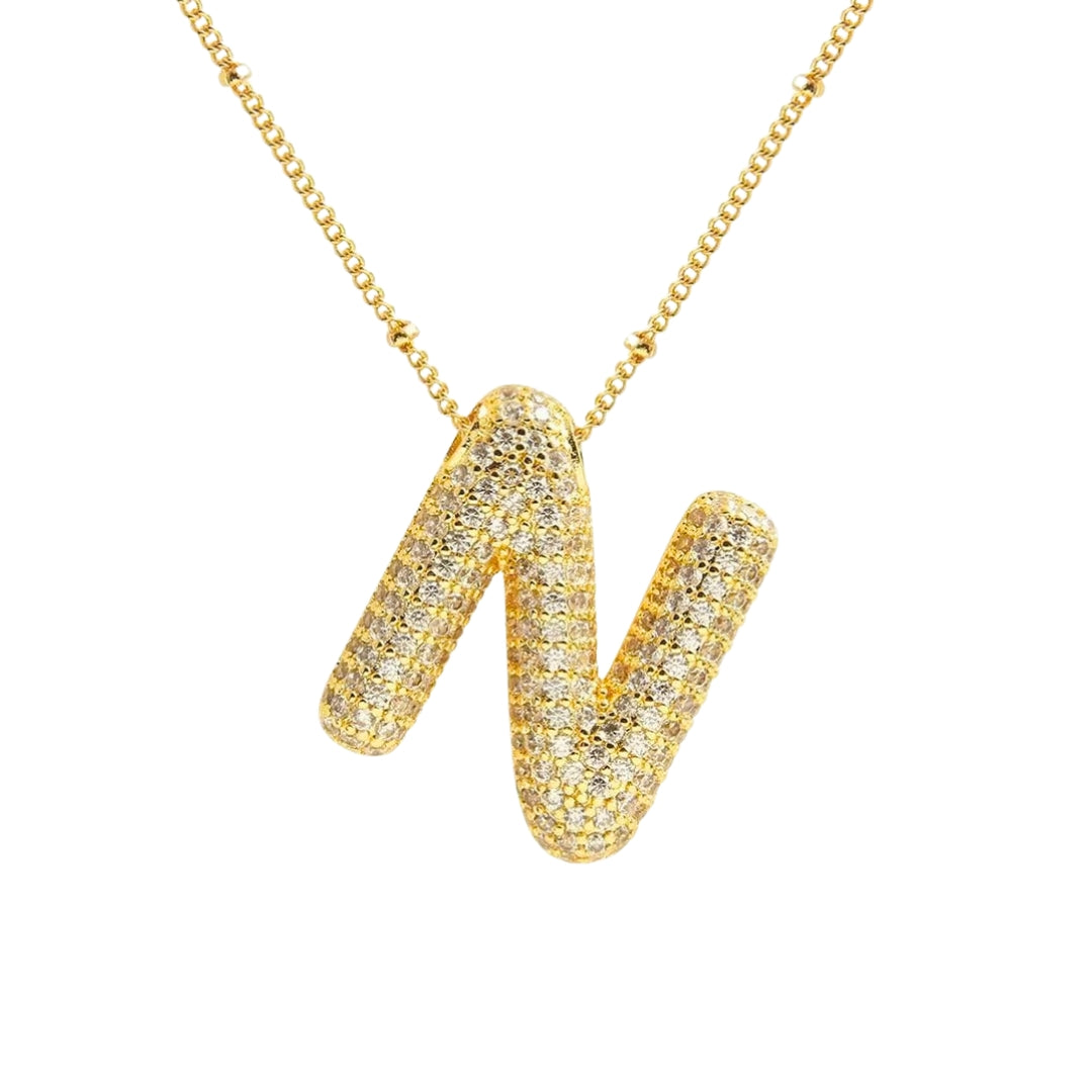 Chunky Bokstavshalsband - Guld
