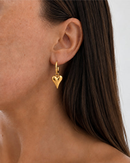 Alva Heart Earrings Petit - Gold