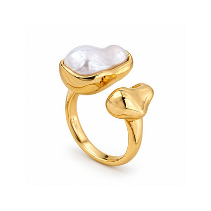 Nelia Perle Ring - Guld
