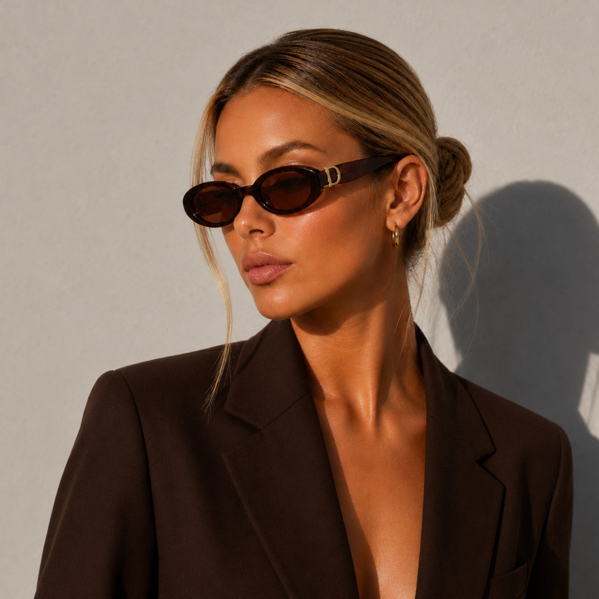 DD Sonnenbrille Oval - Dunkel Braun